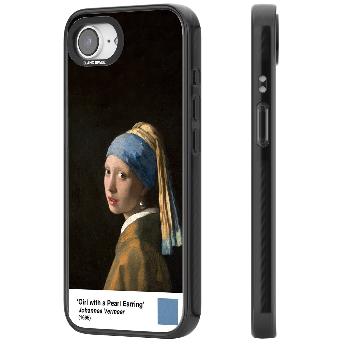 Girl With A Pearl Earring iPhone 16e / iPhone 17e Impact Black Phone Case side