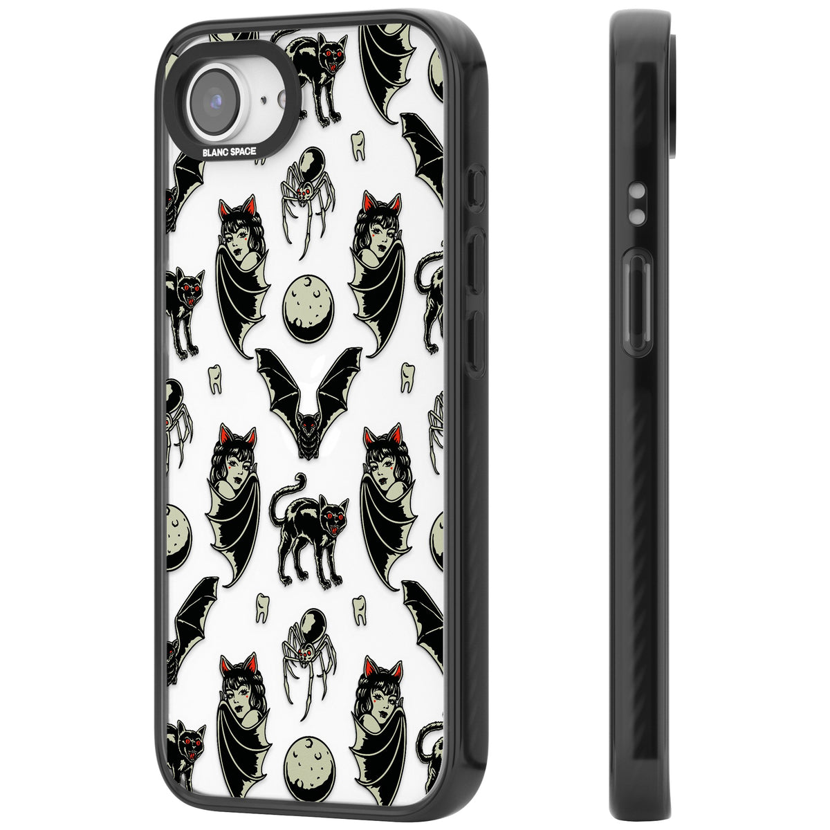 Vampy Goth iPhone 16e / iPhone 17e Impact Black Phone Case side