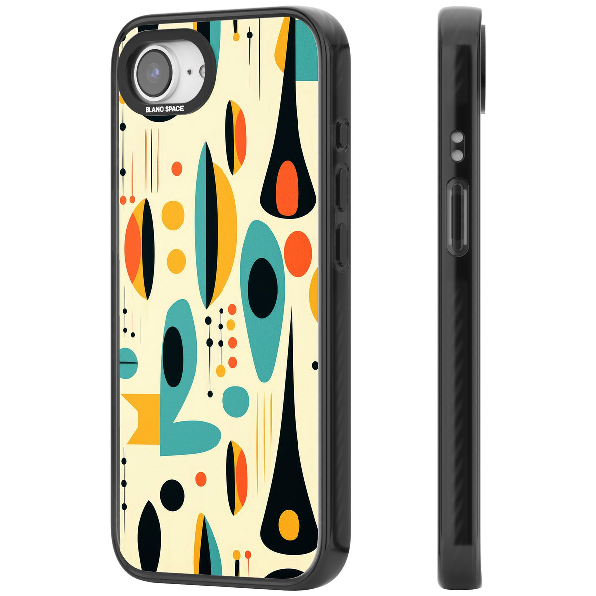 Atomic Lounge iPhone 16e / iPhone 17e Impact Black Phone Case side