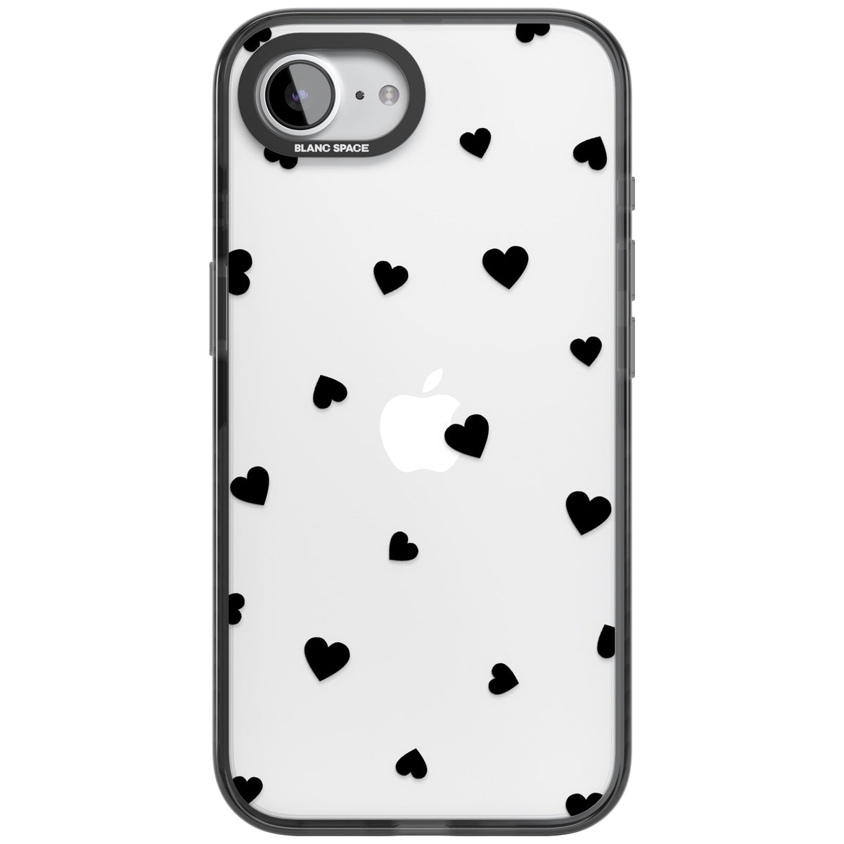 Black Hearts iPhone 16e / iPhone 17e Impact Black Phone Case front