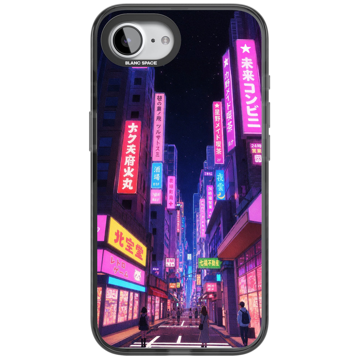 Shibuya At Night iPhone 16e / iPhone 17e Impact Black Phone Case front