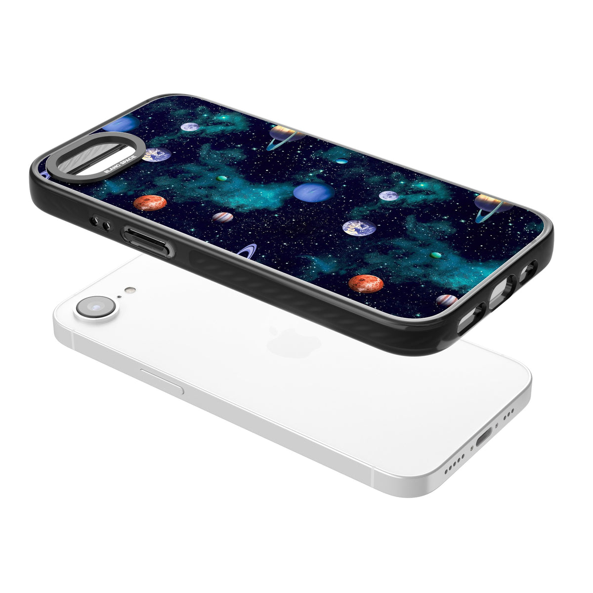 Deep Space iPhone 16e / iPhone 17e Impact Black Phone Case angled