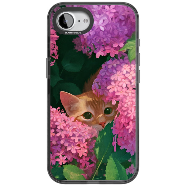 Cat In Pink Flowers