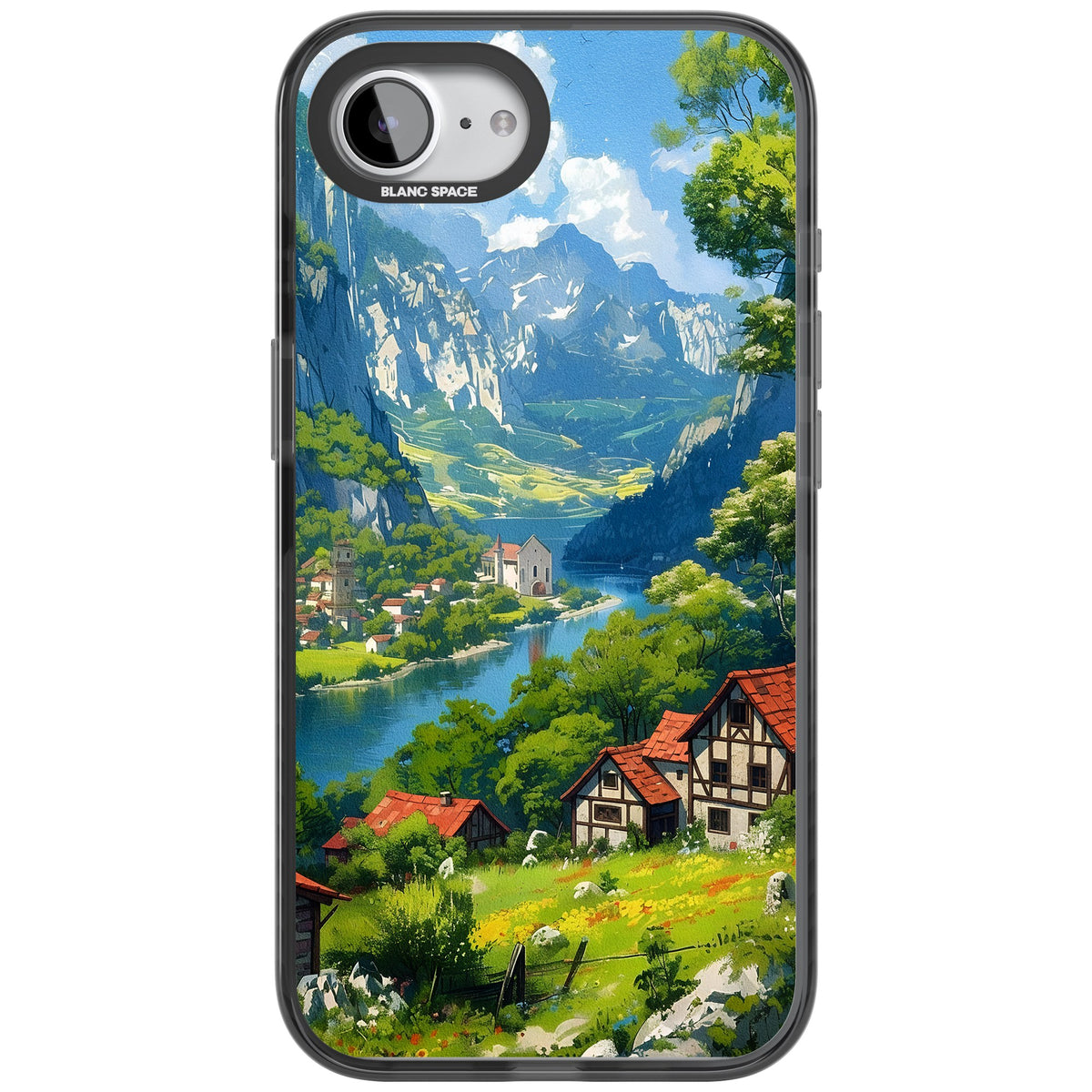 Village In The Valley iPhone 16e / iPhone 17e Impact Black Phone Case front