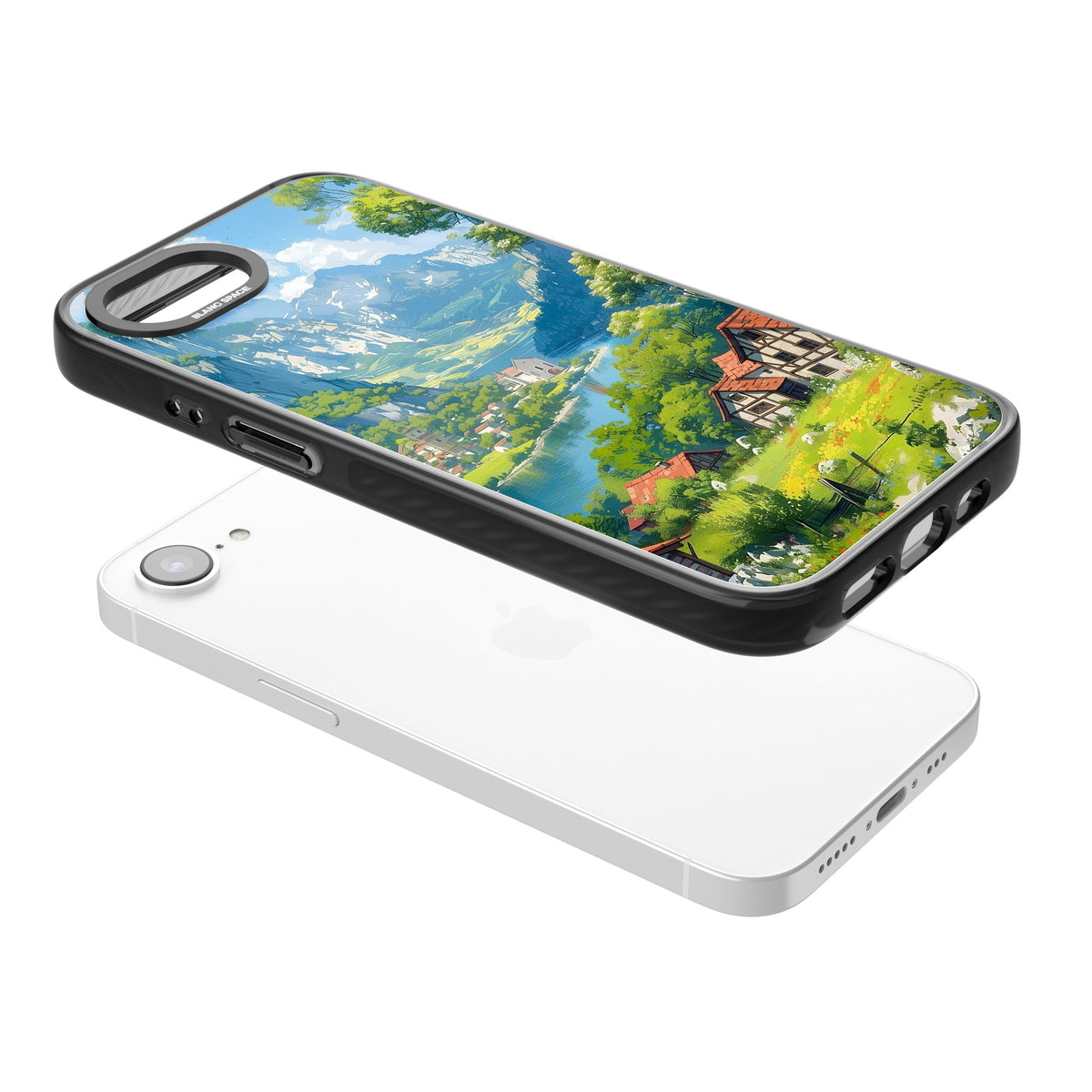 Village In The Valley iPhone 16e / iPhone 17e Impact Black Phone Case angled