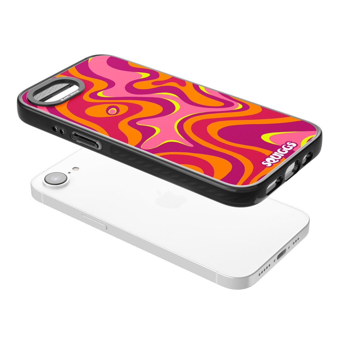Hot Lava iPhone 16e / iPhone 17e Impact Black Phone Case angled