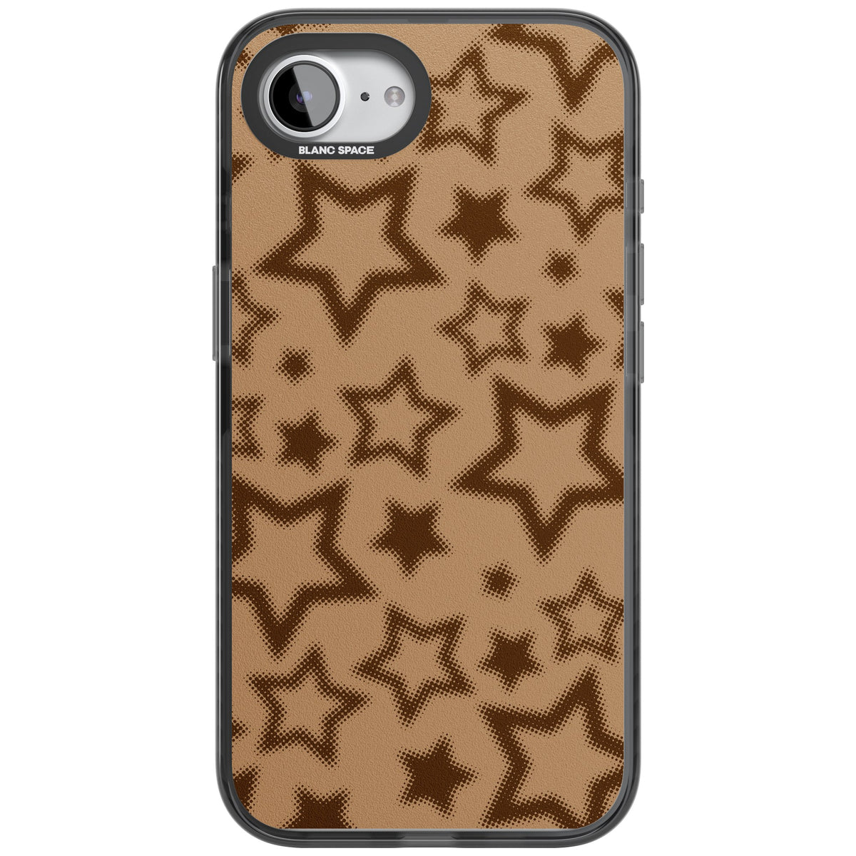 Latte Halftone Stars iPhone 16e / iPhone 17e Impact Black Phone Case front