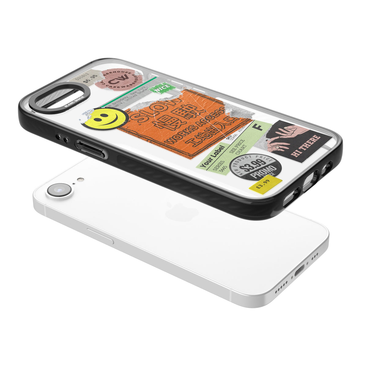 Slow Works iPhone 16e / iPhone 17e Impact Black Phone Case angled