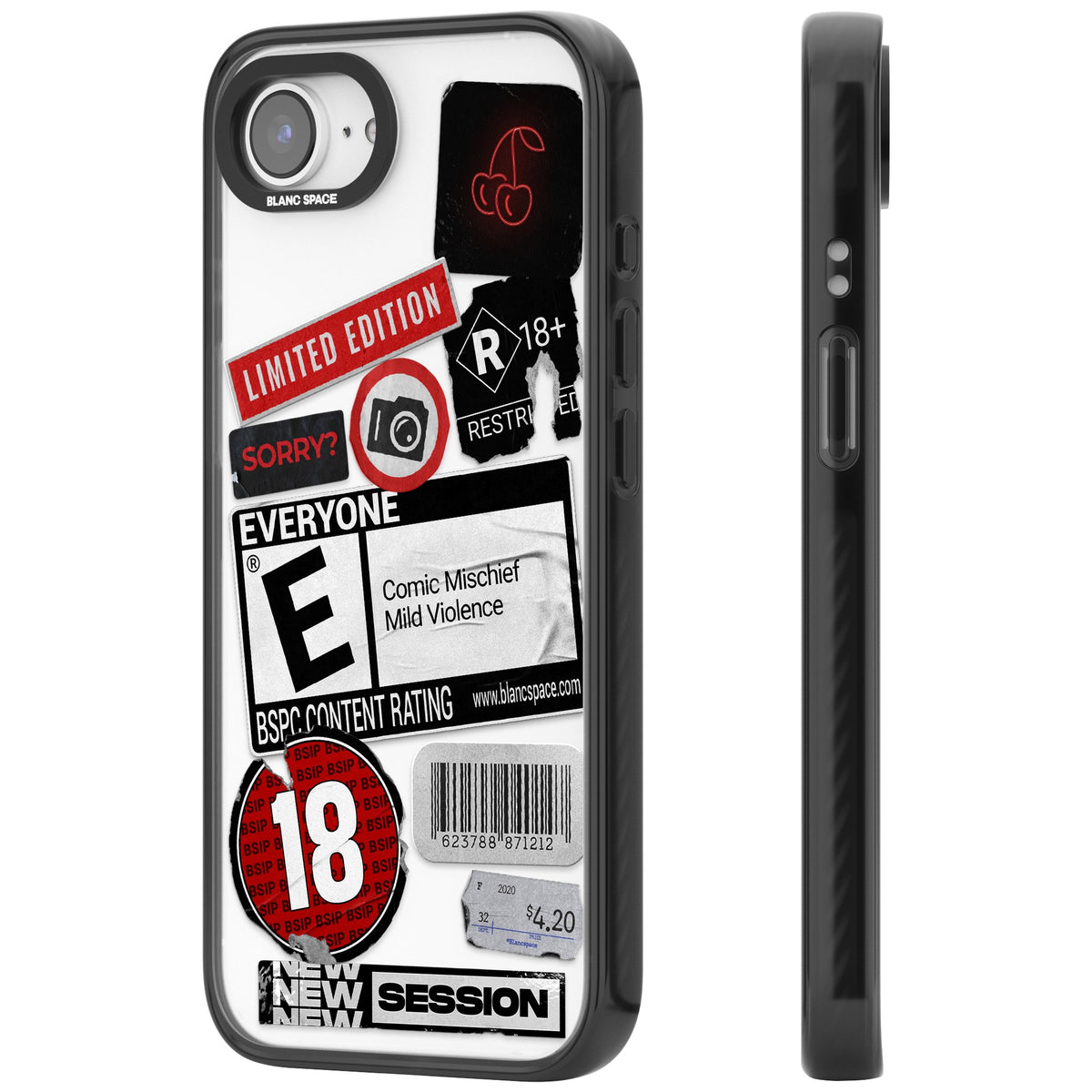 Parental Advisory iPhone 16e / iPhone 17e Impact Black Phone Case side