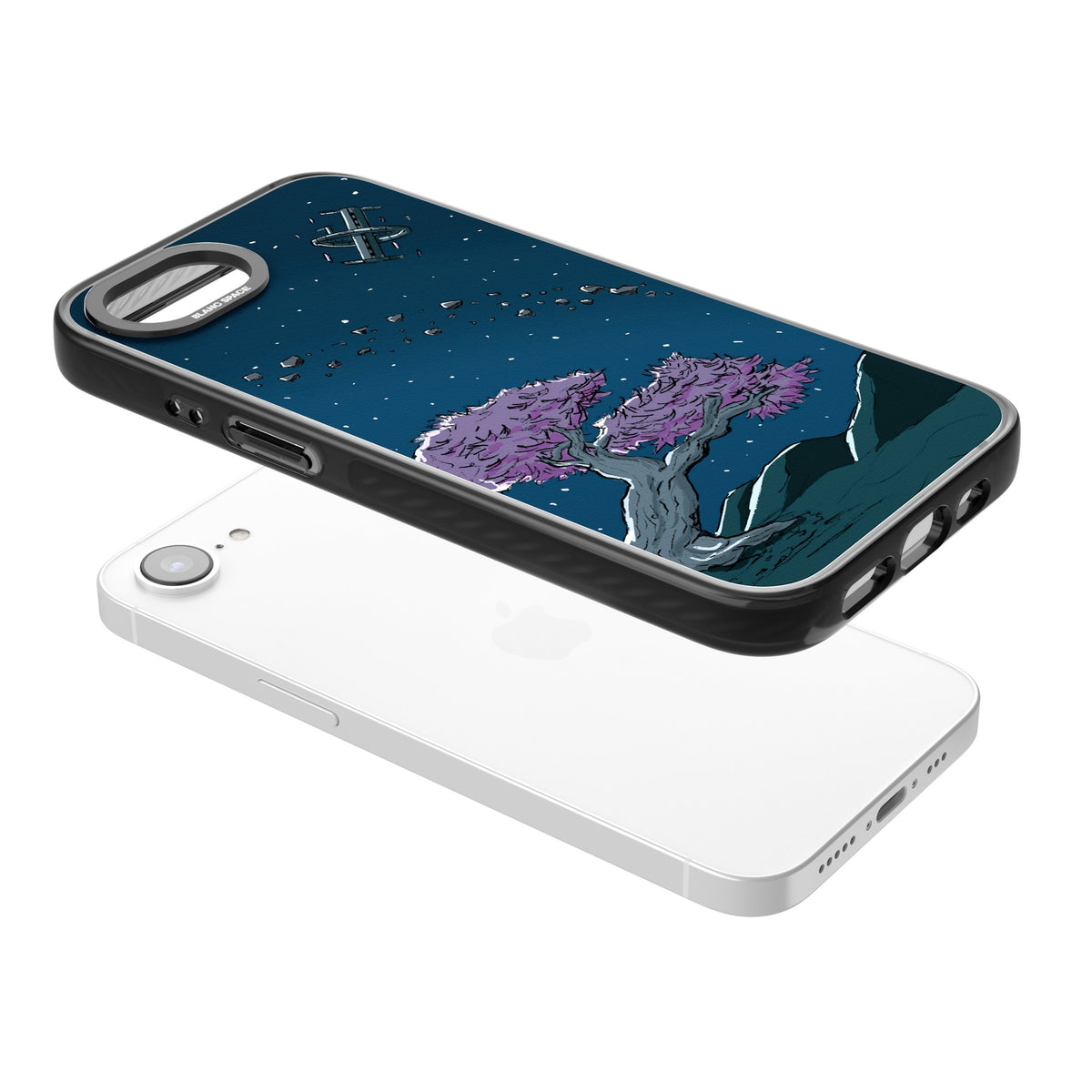 Orbit iPhone 16e / iPhone 17e Impact Black Phone Case angled