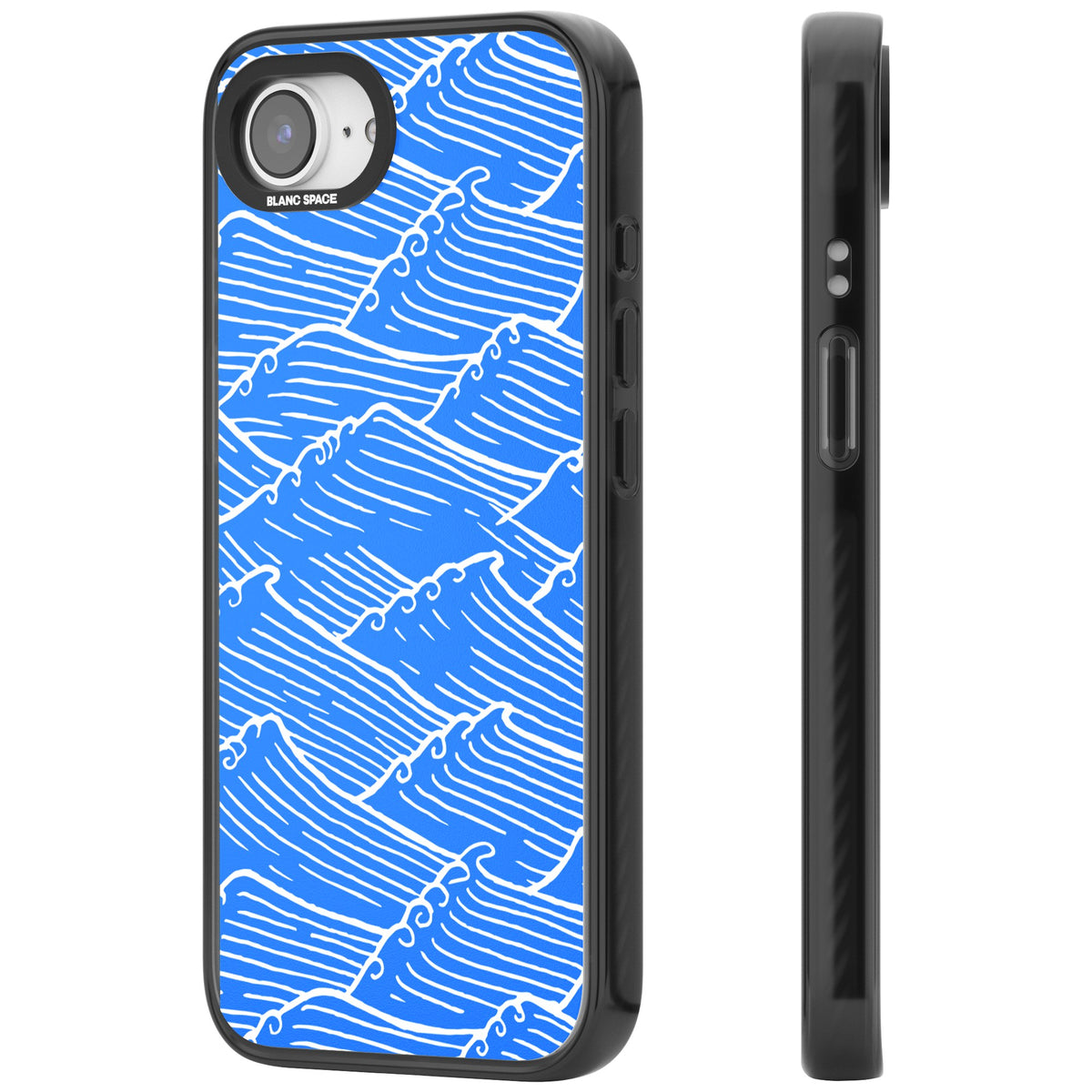 Tidal Lines iPhone 16e / iPhone 17e Impact Black Phone Case side