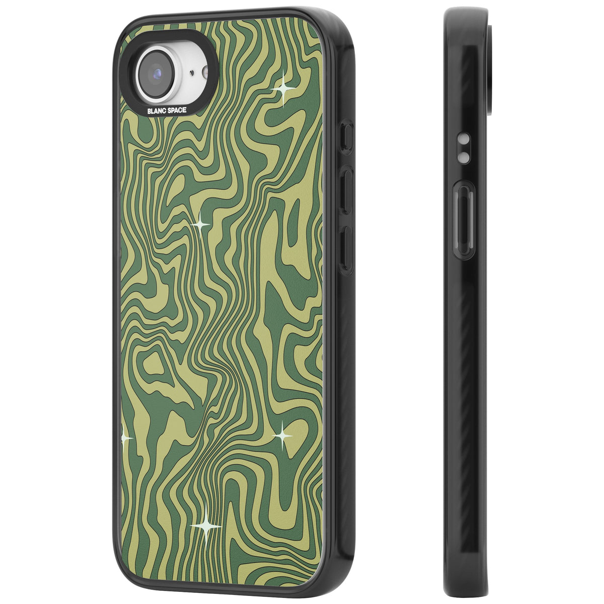 Sage Ripple iPhone 16e / iPhone 17e Impact Black Phone Case side