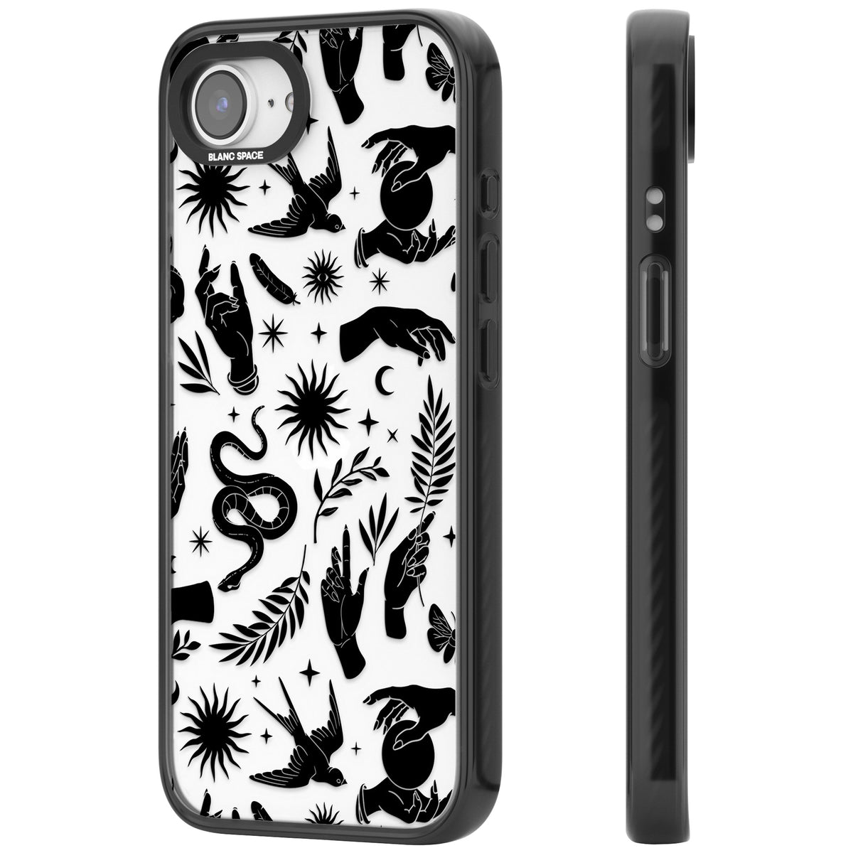 Mystic Magic (Black) iPhone 16e / iPhone 17e Impact Black Phone Case side