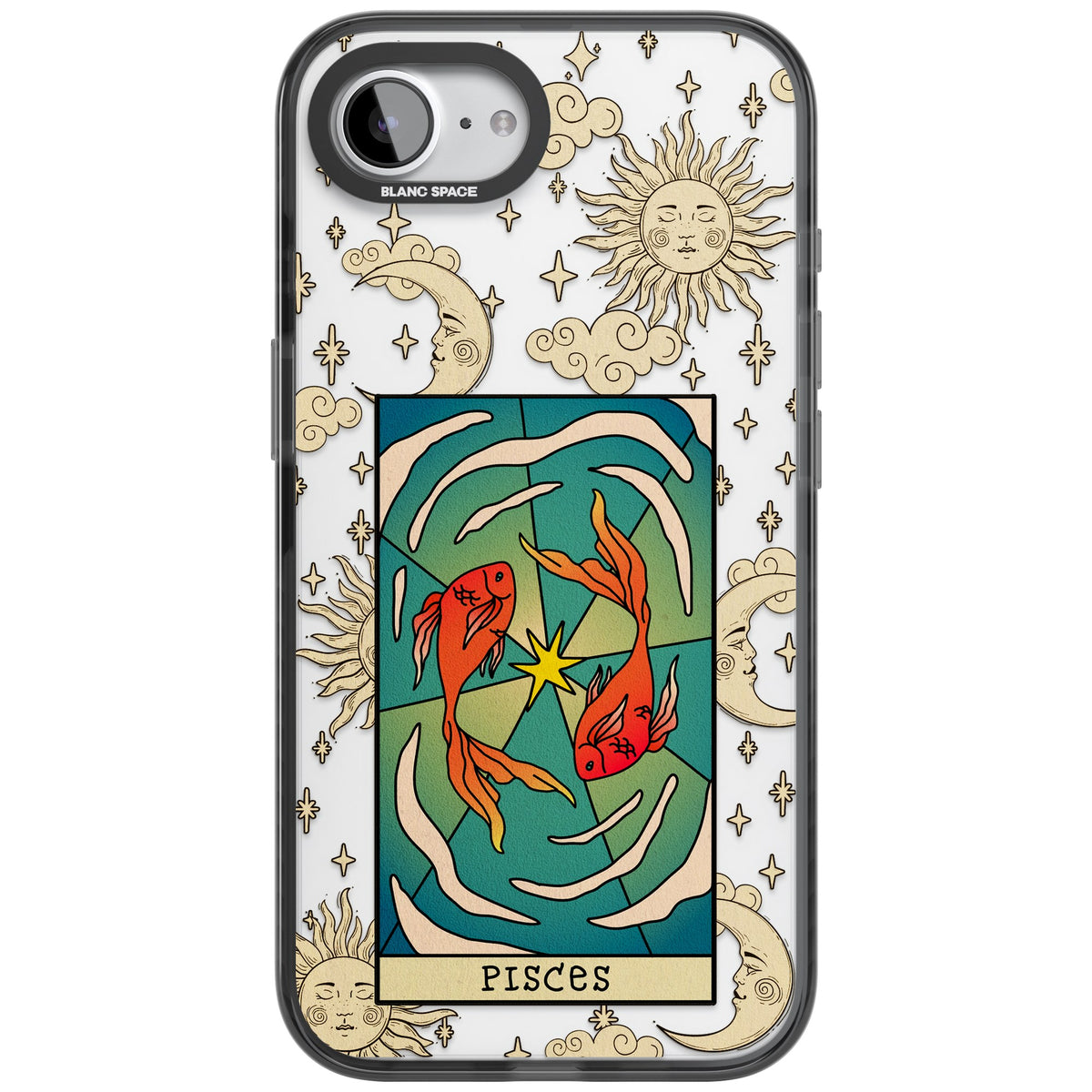 Celestial Zodiac Pisces iPhone 16e / iPhone 17e Impact Black Phone Case front