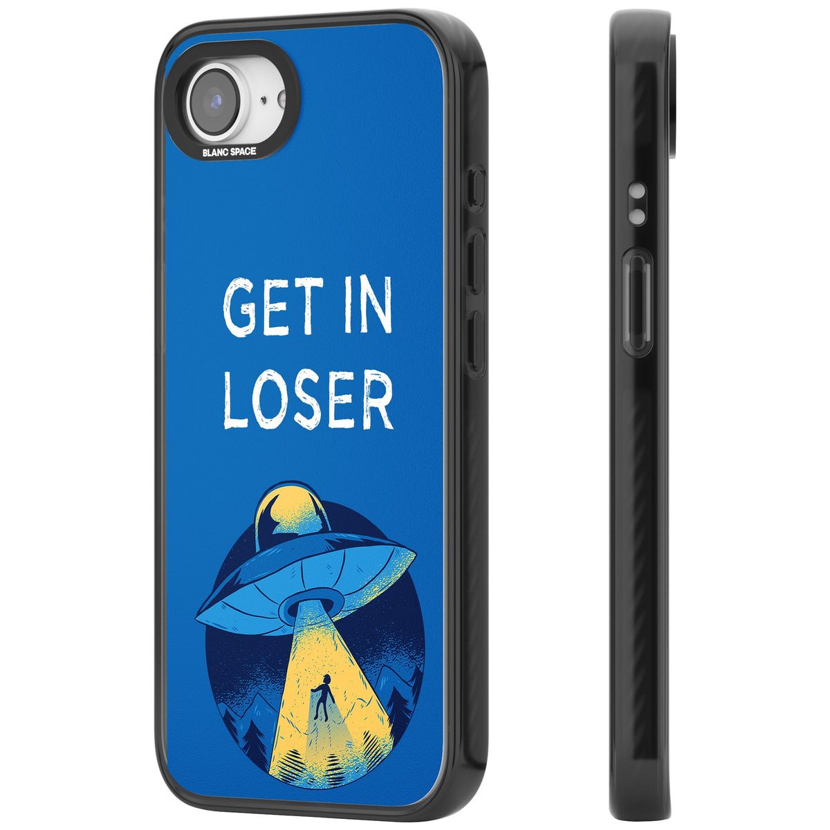 Get In Loser Ufo iPhone 16e / iPhone 17e Impact Black Phone Case side