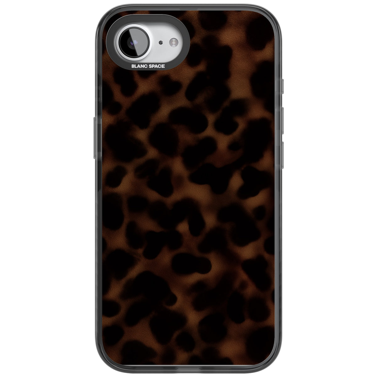 Dark Tortoise Shell old money iPhone case featuring a dark tortoiseshell pattern with amber and black animal print tones iPhone 16e / iPhone 16E / iPhone 17e Impact Black Phone Case front
