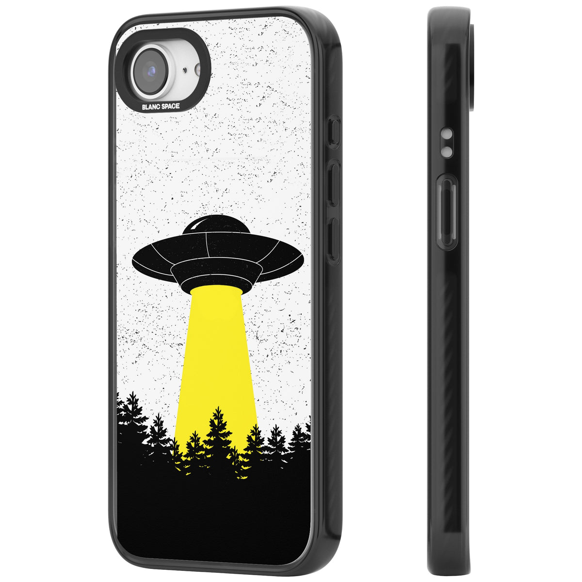 Alien Abduction iPhone 16e / iPhone 17e Impact Black Phone Case side