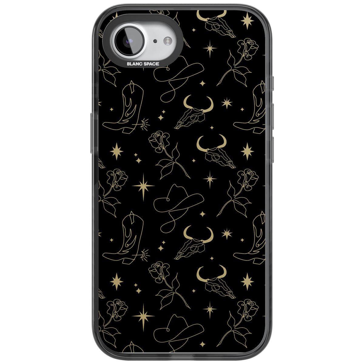 Celestial West Pattern iPhone 16e / iPhone 17e Impact Black Phone Case front