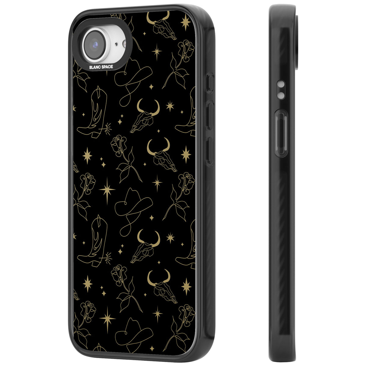Celestial West Pattern iPhone 16e / iPhone 17e Impact Black Phone Case side
