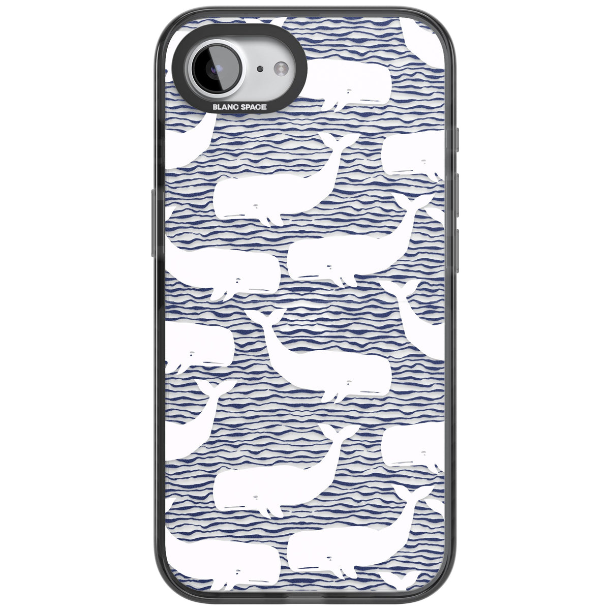Whale Wave iPhone 16e / iPhone 17e Impact Black Phone Case front
