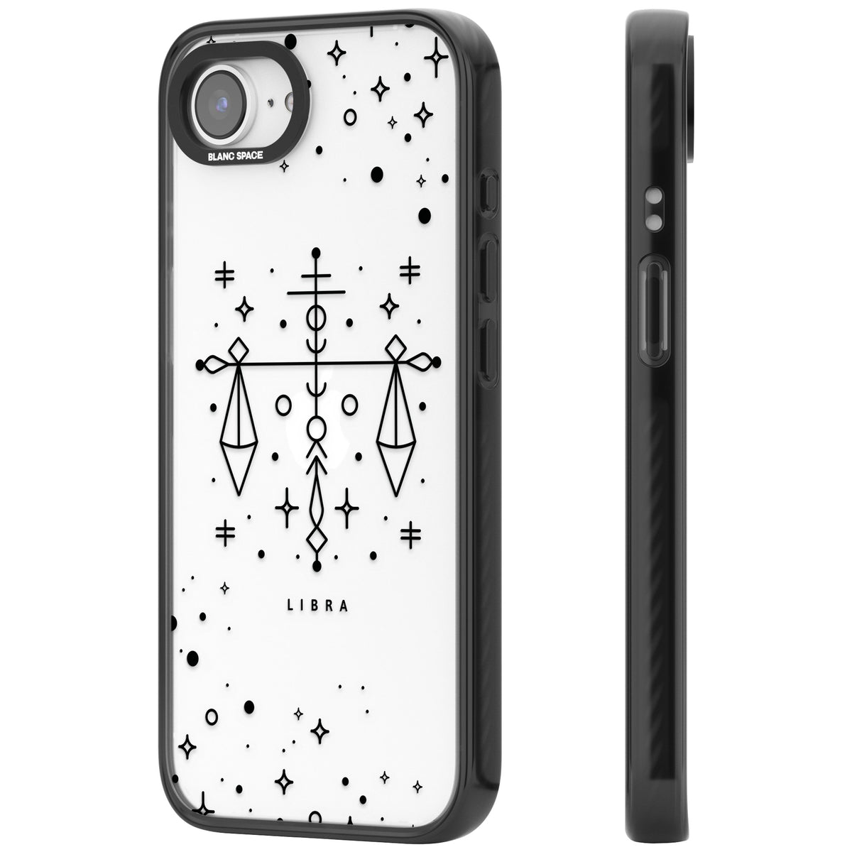 Libra Abstract Zodiac iPhone 16e / iPhone 17e Impact Black Phone Case side