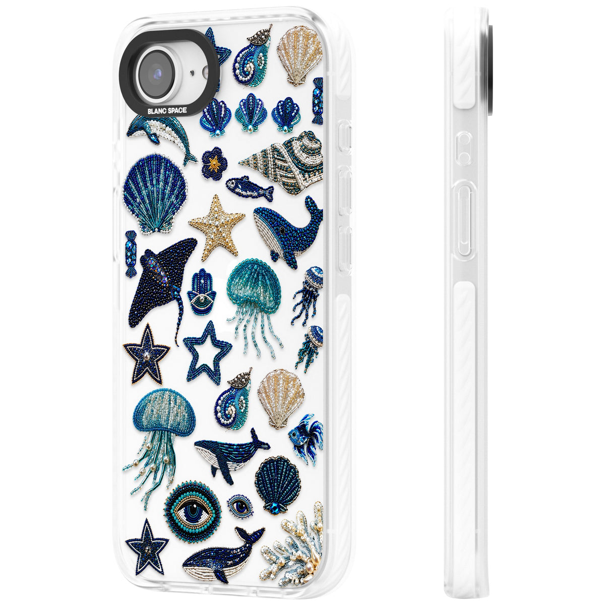 Beaded Coastal iPhone 16e / iPhone 17e Impact Clear Phone Case side