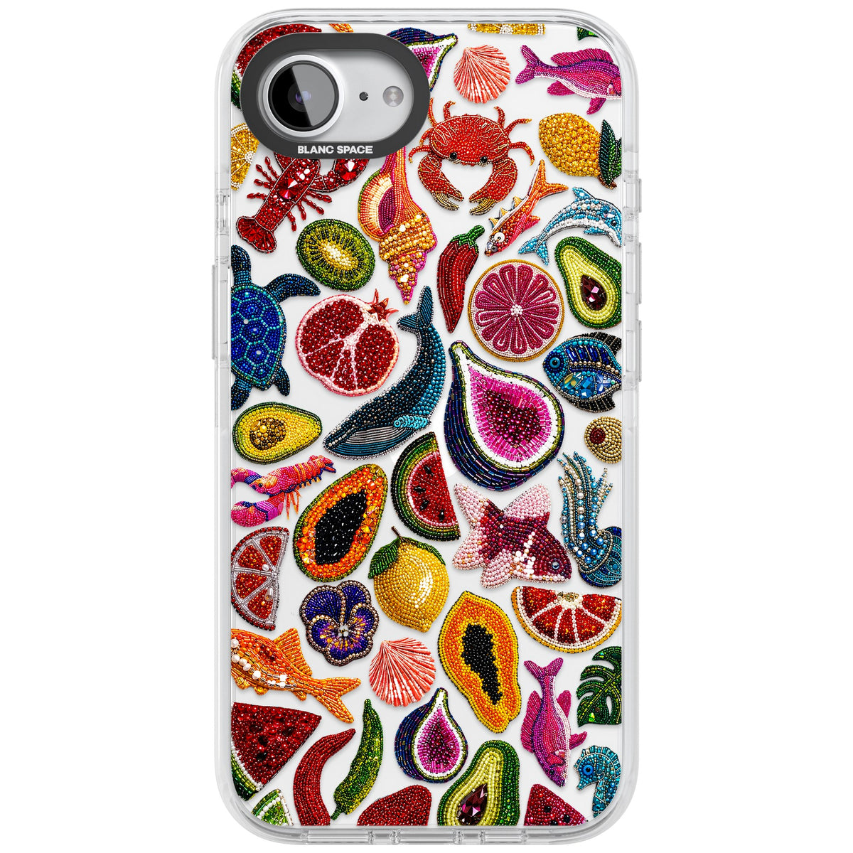 Beaded Tropic iPhone 16e / iPhone 17e Impact Clear Phone Case front