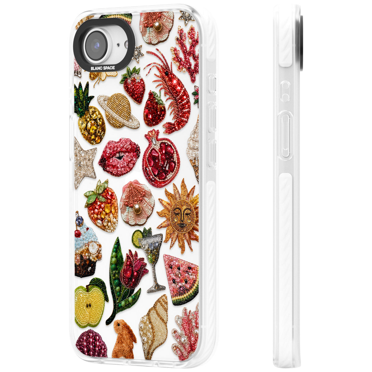 Beaded Riviera iPhone 16e / iPhone 17e Impact Clear Phone Case side