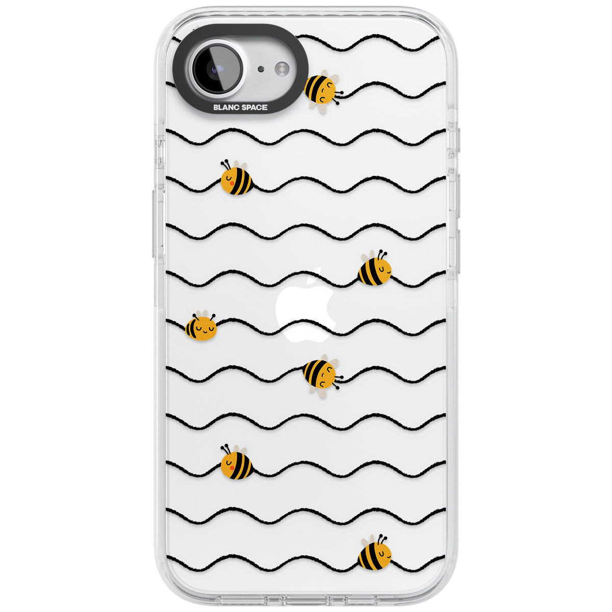 Bee Wave Pattern iPhone 16e / iPhone 17e Impact Clear Phone Case front
