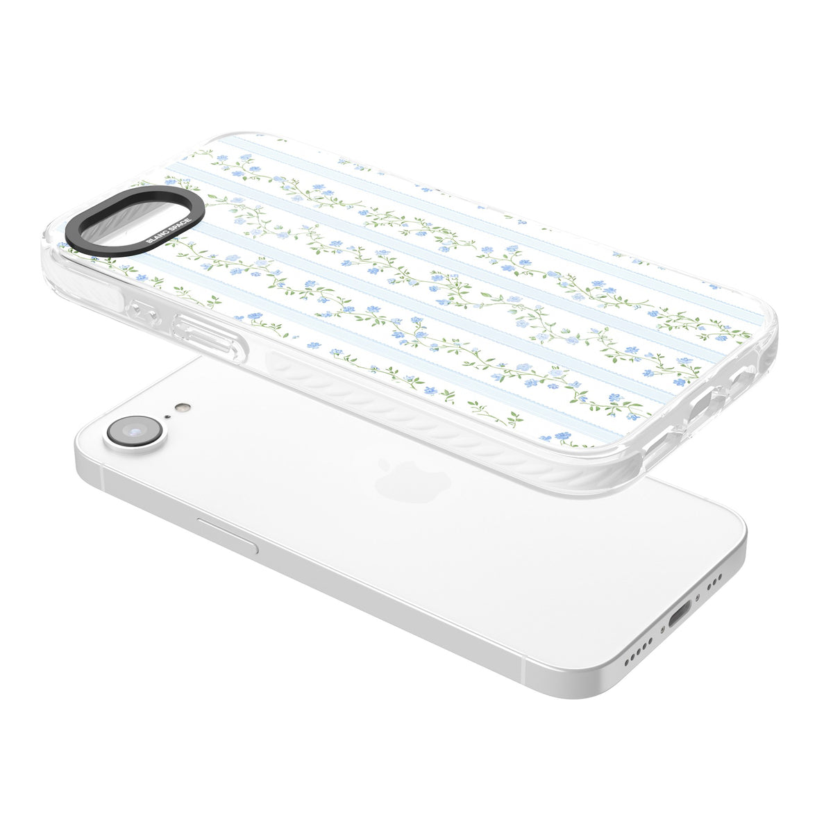 Bluebell Vine iPhone 16e / iPhone 17e Impact Clear Phone Case angled