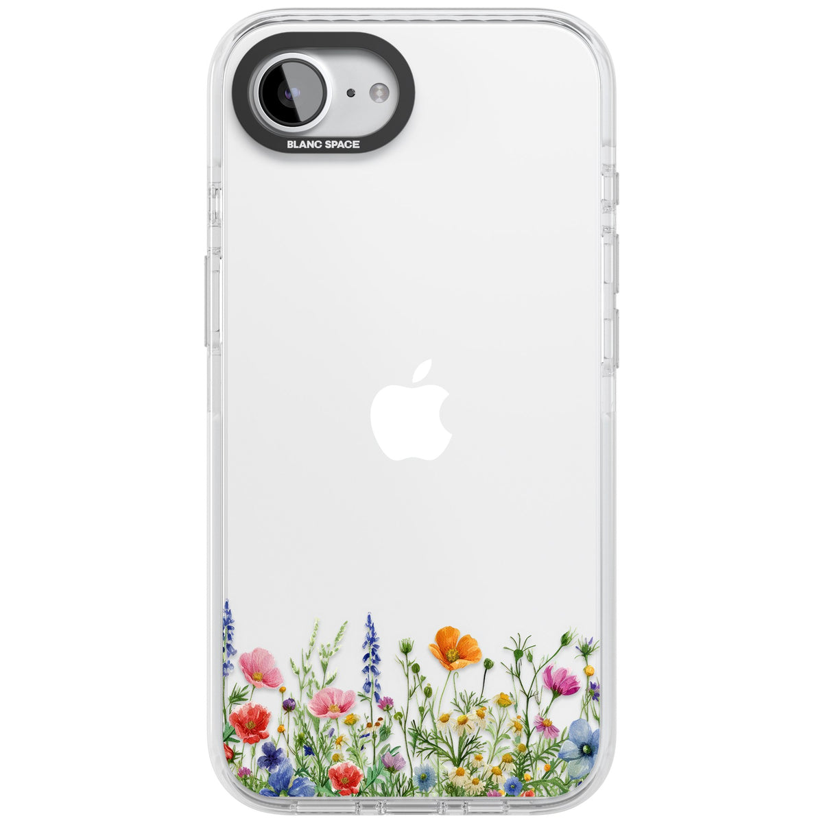 Minimal Wildflowers iPhone 16e / iPhone 17e Impact Clear Phone Case front