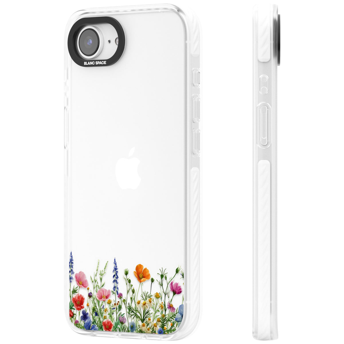 Minimal Wildflowers iPhone 16e / iPhone 17e Impact Clear Phone Case side