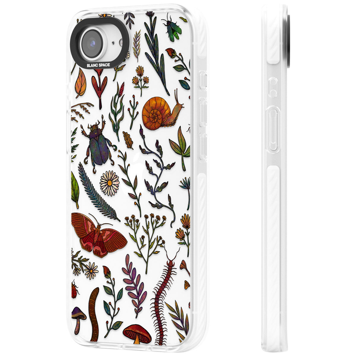 Bugs & Wildflowers iPhone 16e / iPhone 17e Impact Clear Phone Case side