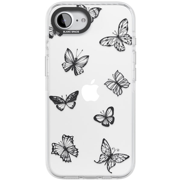 Grey Butterfly Line Pattern
