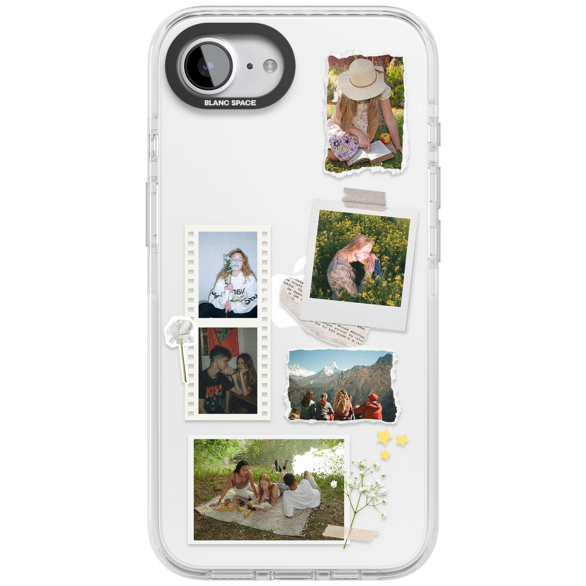Personalised Scrapbook Instant Photos iPhone 16e / iPhone 17e Impact Clear Phone Case front