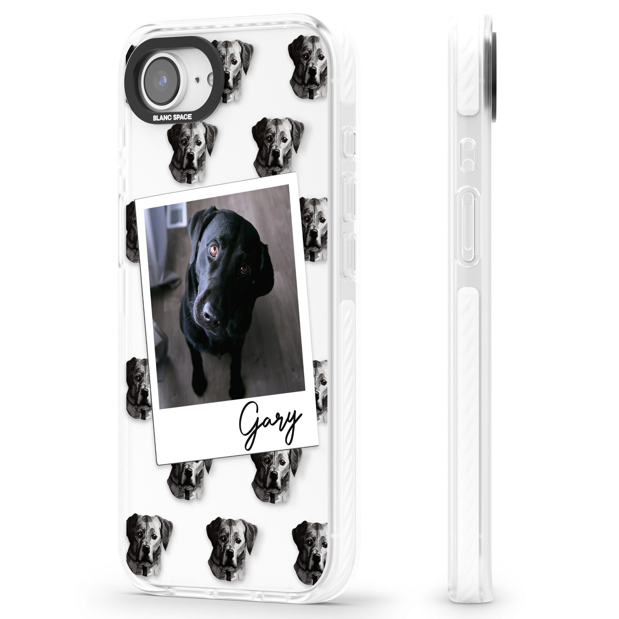 Personalised Black Labrador Instant Camera Photo