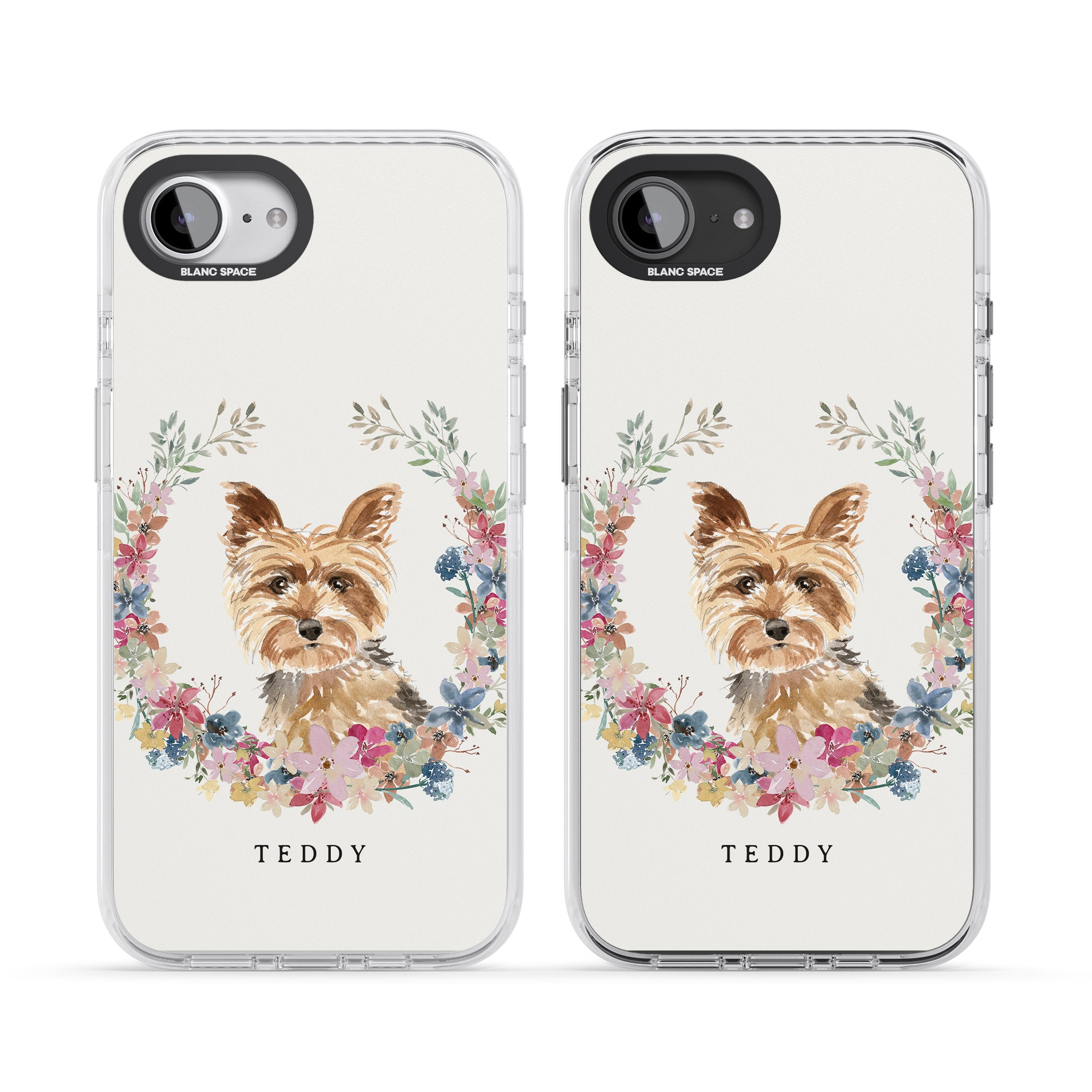 Personalised Yorkshire Terrier Floral Portrait