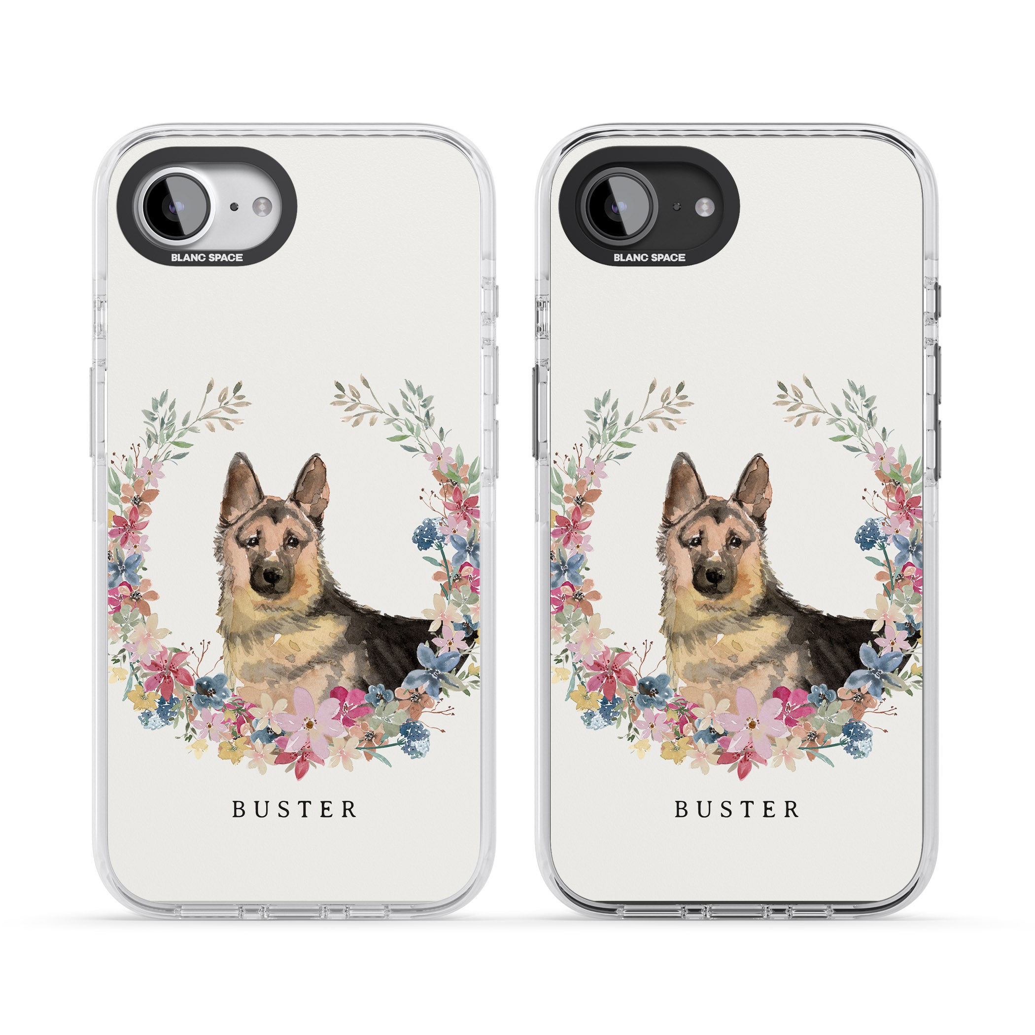 Personalised German Shepherd Floral Portrait