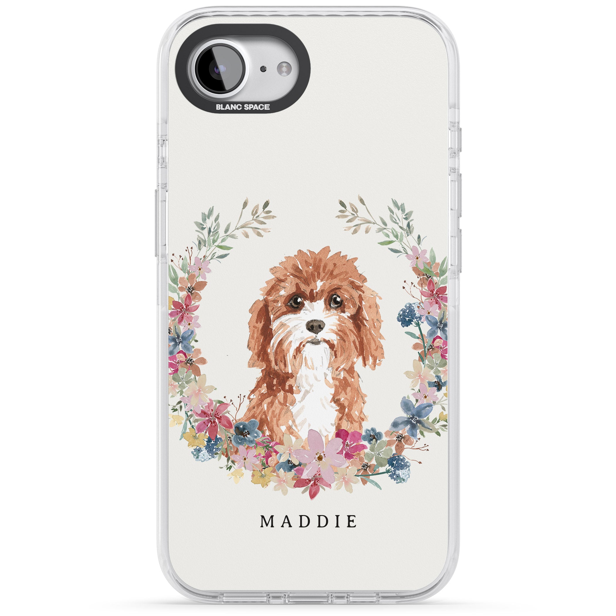 Personalised Cavapoo Floral Portrait