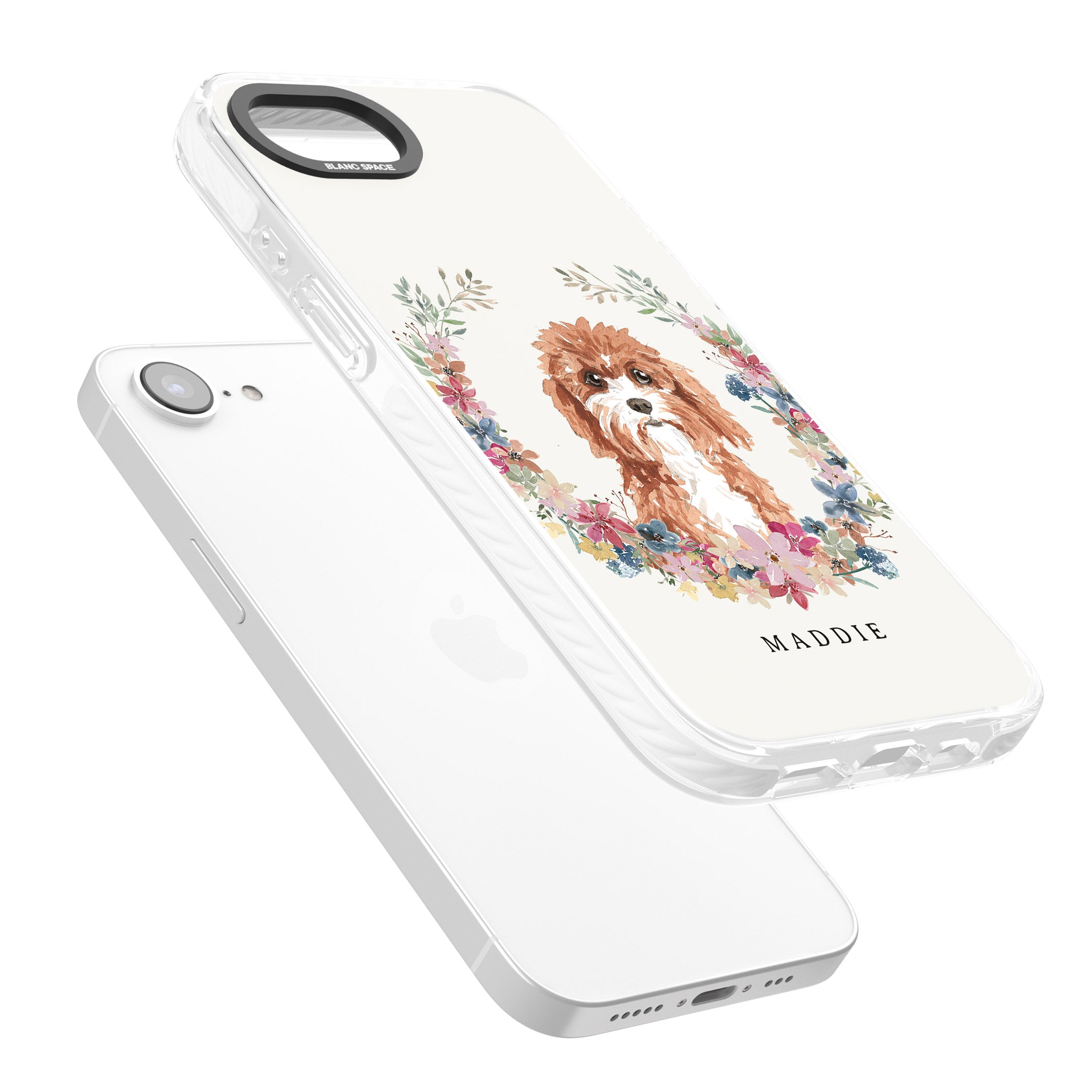 Personalised Cavapoo Floral Portrait