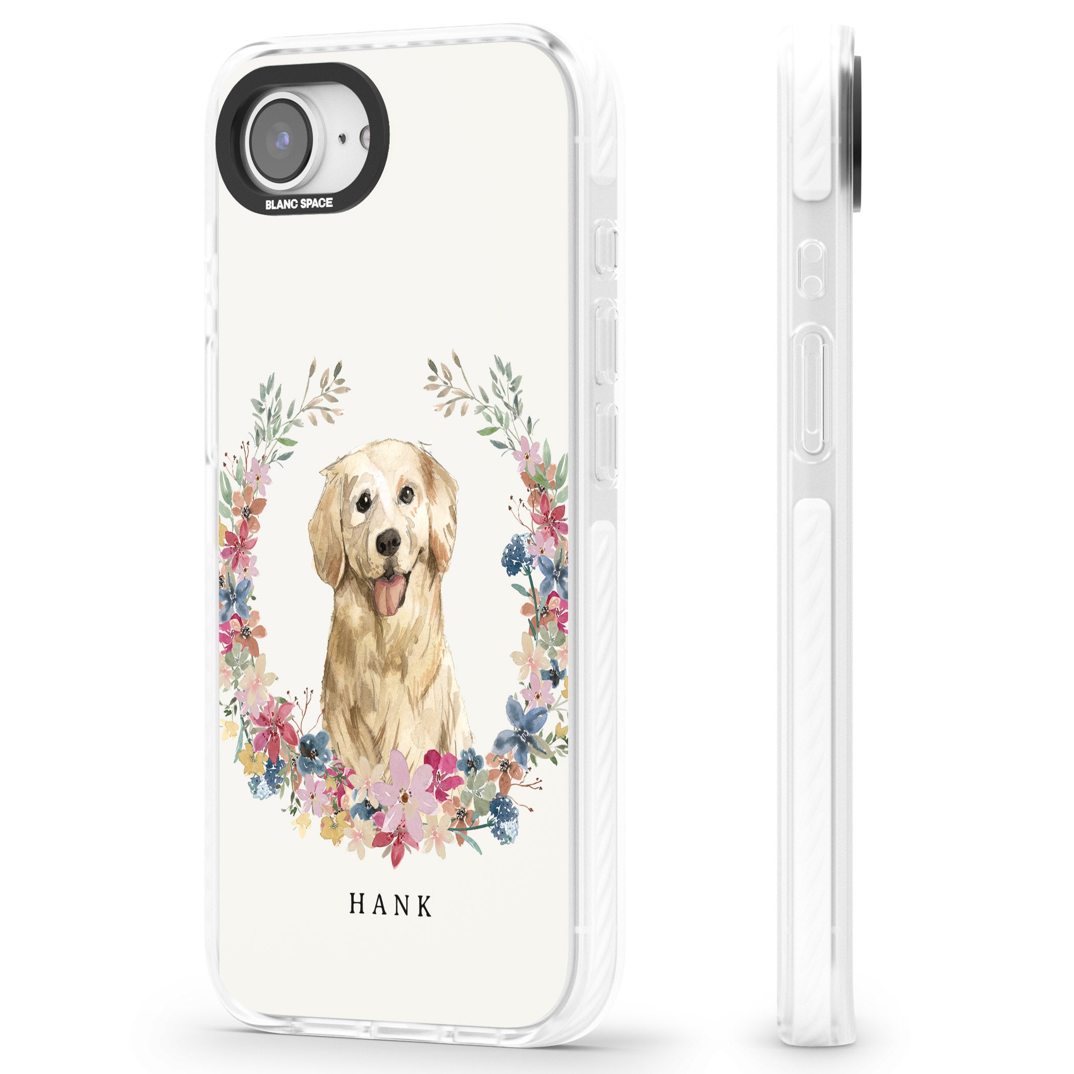 Personalised Golden Retriever Floral Portrait