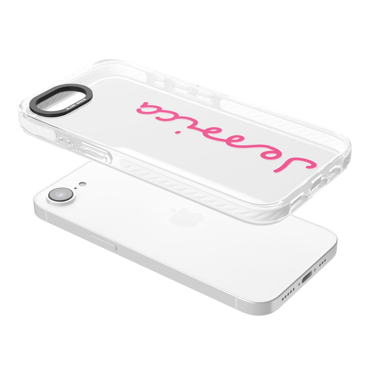Personalised Summer Name iPhone 16e / iPhone 17e Impact Clear Phone Case angled