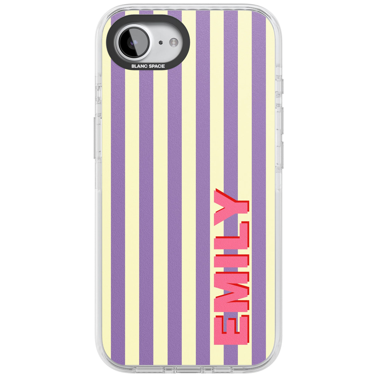 Personalised Valensole Stripe iPhone 16e / iPhone 17e Impact Clear Phone Case front