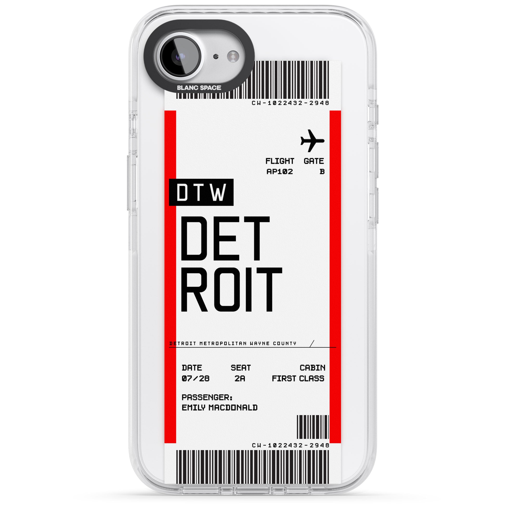 Personalised Detroit Boarding Pass