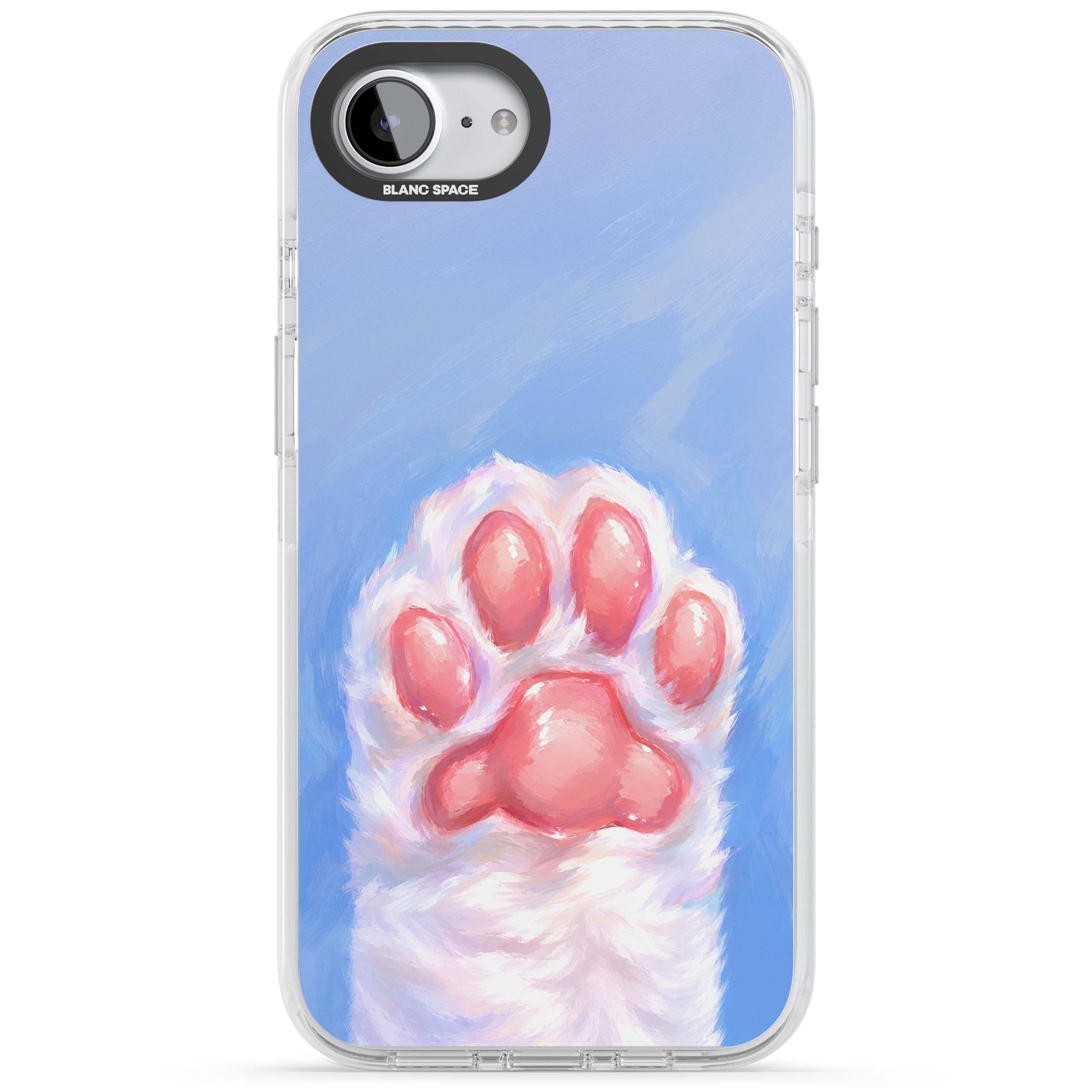 Soft White Paw cute iPhone case | Clear Impact case for iPhone 16e, iPhone 17e