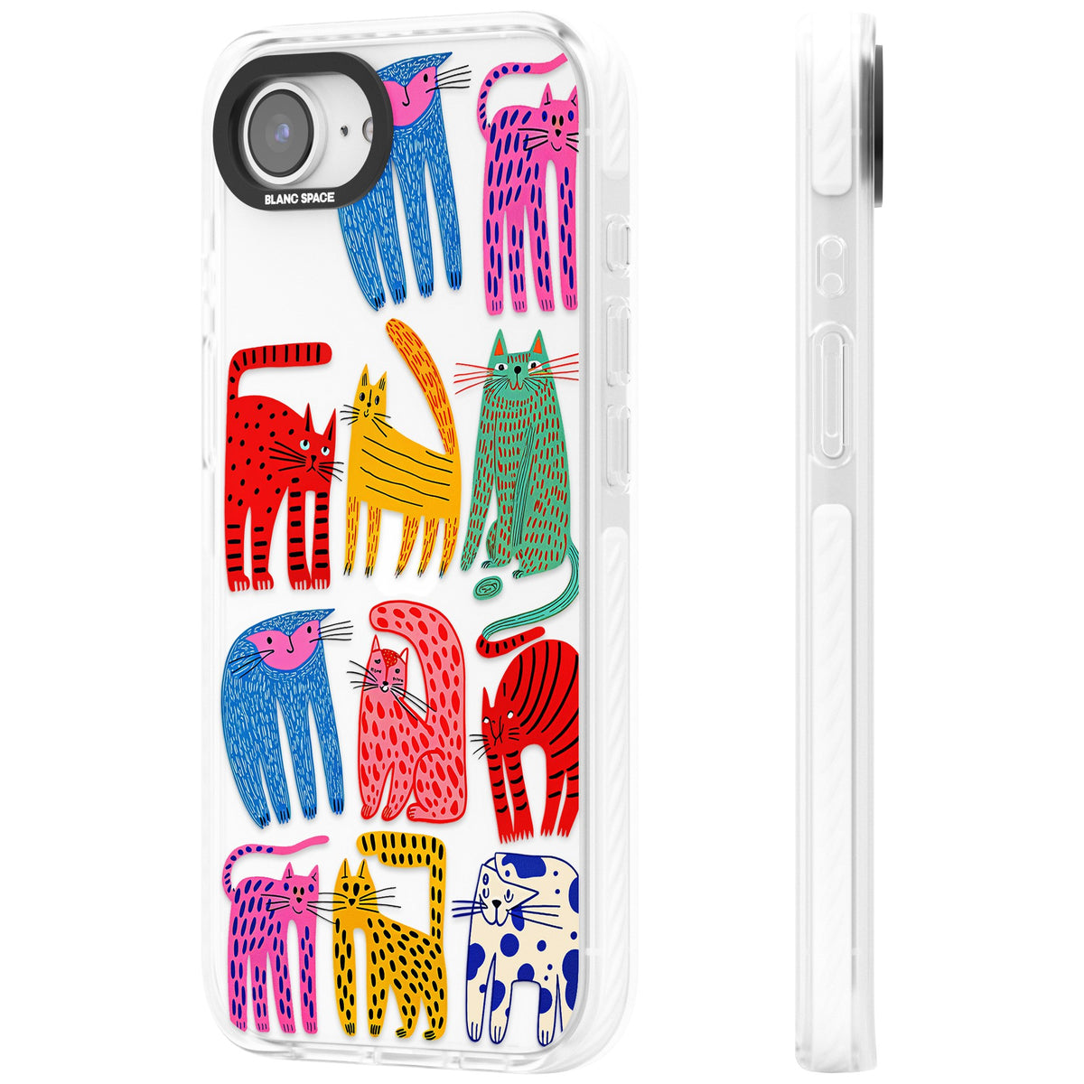 Abstract Cats iPhone 16e / iPhone 17e Impact Clear Phone Case side
