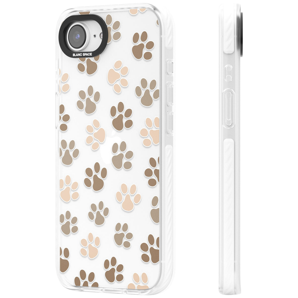 Paw Prints iPhone 16e / iPhone 17e Impact Clear Phone Case side