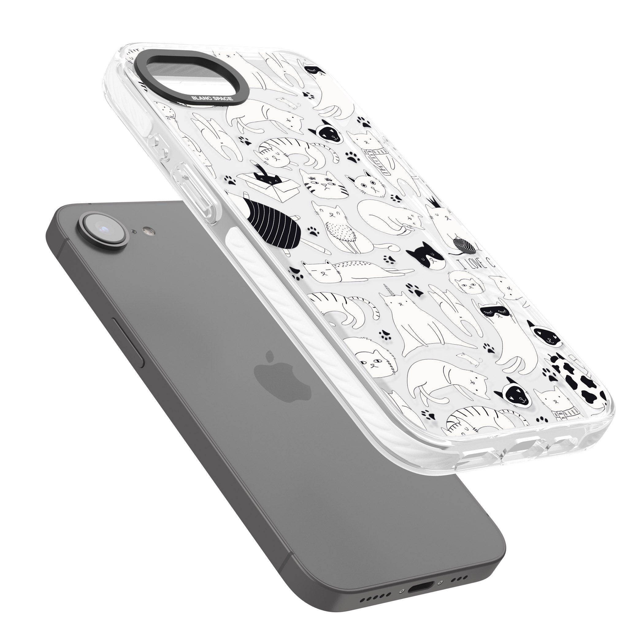 Cartoon Cat Collage Black & White