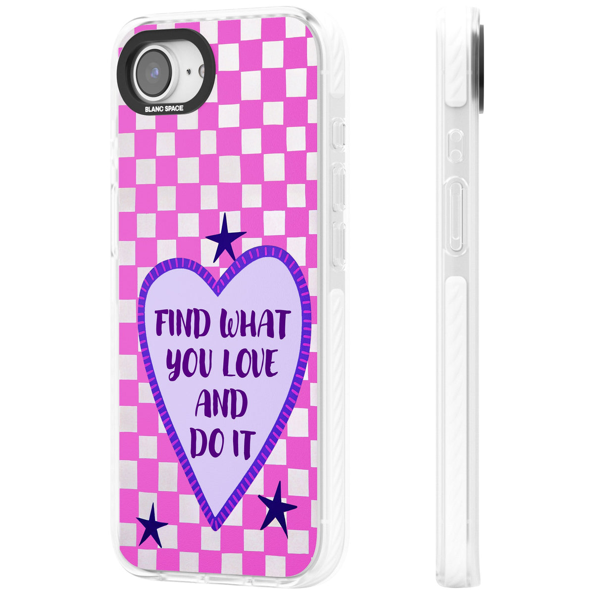 Find What You Love iPhone 16e / iPhone 17e Impact Clear Phone Case side