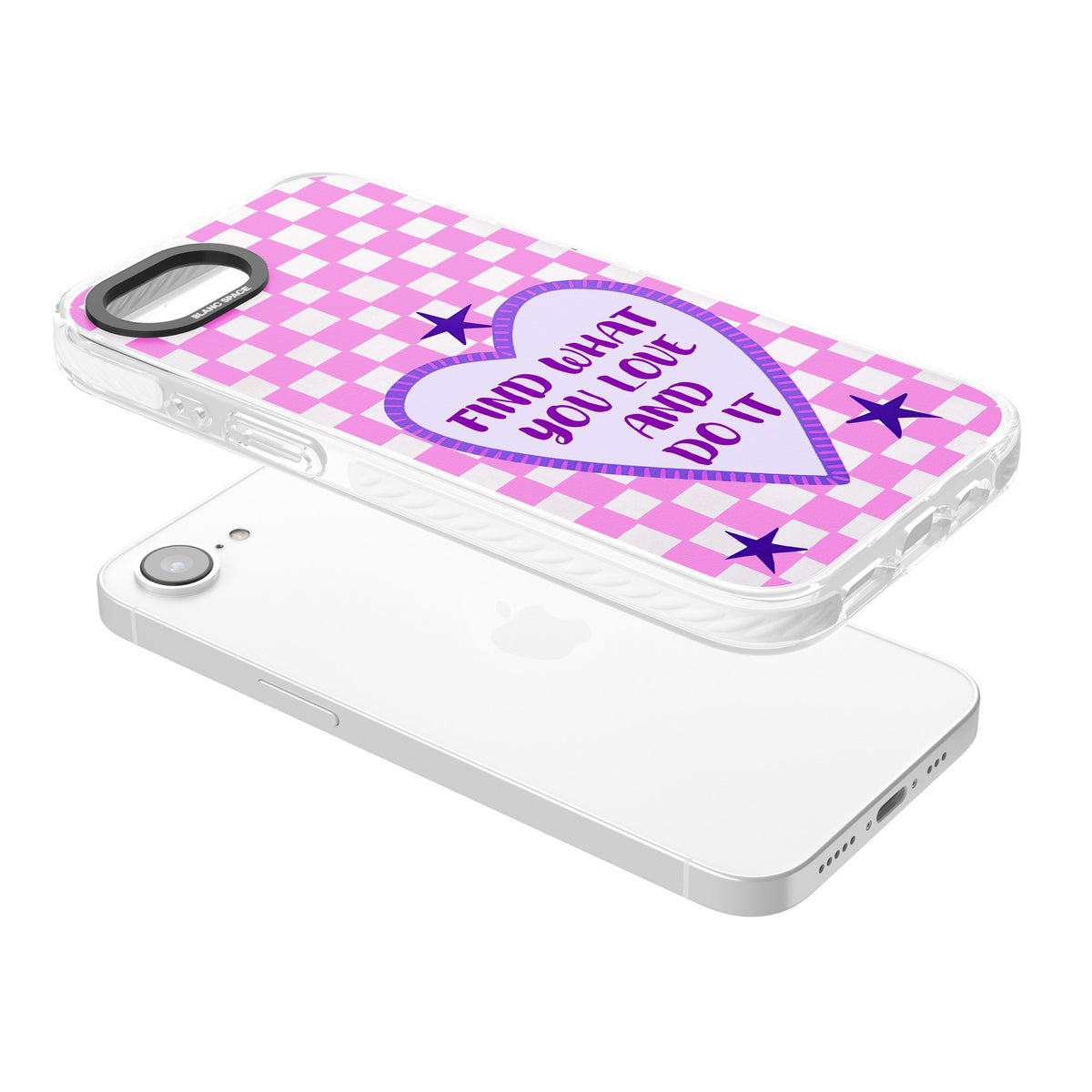 Find What You Love iPhone 16e / iPhone 17e Impact Clear Phone Case angled